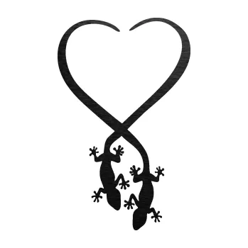 Samolepící dekorace SAMOLEPKA Ještěrky 001 levá spletené ocásky (63 - škrábaný kov černý) NA AUTO, NÁLEPKA, FÓLIE, POLEP, TUNING, VLASTNÍ TEXT, TISK, AUTOSAMOLEPKY.cz, POLEPY, OBRÁZEK, LOGO, SAMOLEPKY