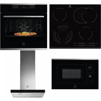 Set domácích spotřebičů ELECTROLUX KOBCS31X + ELECTROLUX EHF6547FXK + ELECTROLUX LFT766X + ELECTROLUX LMS2203EMX