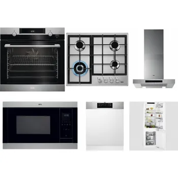 Set domácích spotřebičů AEG Mastery SteamBake BCK455350M + AEG Mastery StepPower HGB64420SM + AEG Mastery DBB5660HM + AEG Mastery MSB2547D-M + AEG FEE72706PM + AEG Mastery FlexiShelf SCE818D3LC