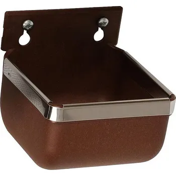 Miska pro psa Závěsná miska s nerezovou hranou 600ml hnědá.