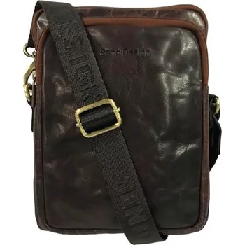 Pánská kožená taška přes rameno Sendi Design hnědá B-722 brown