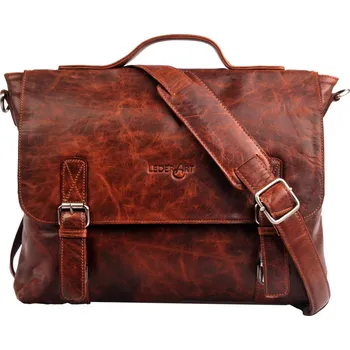 Pánská aktovka Kožená aktovka LA-104 hnědá, LederArt