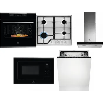 Set domácích spotřebičů ELECTROLUX KOBCS31X + ELECTROLUX KGS6426SX + ELECTROLUX LFT766X + ELECTROLUX LMS4253TMX + ELECTROLUX EEA27200L