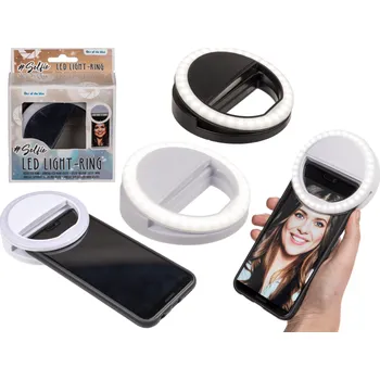 Gadget Selfie LED světelný kroužek se 3 intenzitami - černý