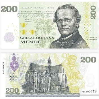 Paměťovka - pamětní tisk v podobě bankovky Gregor Johann Mendel