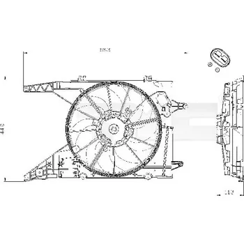 Chladič motoru Větrák, chlazení motoru TYC 828-0002