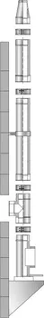 Komín Nerezový izolovaný komín s výškou 6,74 m a průměrem 150 mm