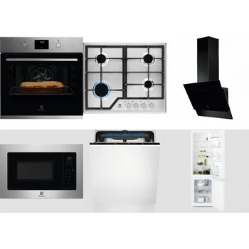 Set domácích spotřebičů ELECTROLUX KOFGH70TX + ELECTROLUX KGS6426SX + ELECTROLUX LFV616K + ELECTROLUX EMS4253TEX + ELECTROLUX EES48200L + ELECTROLUX LNT3LF18S