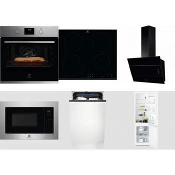 Set domácích spotřebičů ELECTROLUX KOFGH70TX + ELECTROLUX LIR60430 + ELECTROLUX LFV316K + ELECTROLUX EMS4253TEX + ELECTROLUX EEM23100L + ELECTROLUX LNT3LF18S