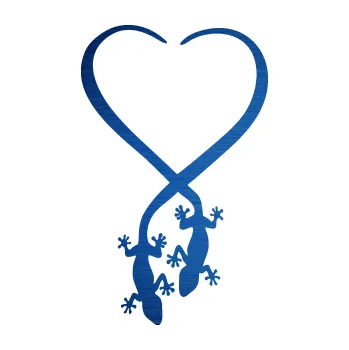 Samolepící dekorace SAMOLEPKA Ještěrky 001 pravá spletené ocásky (65 - škrábaný kov modrý) NA AUTO, NÁLEPKA, FÓLIE, POLEP, TUNING, VLASTNÍ TEXT, TISK, AUTOSAMOLEPKY.cz, POLEPY, OBRÁZEK, LOGO, SAMOLEPKY