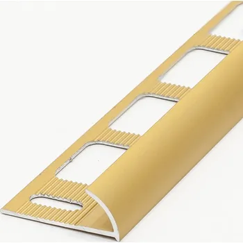 Stavební profil Schodová lišta Havos Oblá 10 mm 2,5m elox zlatý, hliník (Ukončovací lišta oblá, schodový profil oblý )