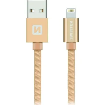 Kabel Swissten Datový Kabel Textile Usb / Lightning 1,2 M Zlatý