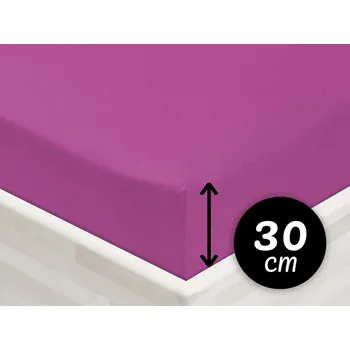 Prostěradlo Jersey napínací prostěradlo na vysokou matraci JR-009 Šeříkové 180 x 200 - výška 30 cm