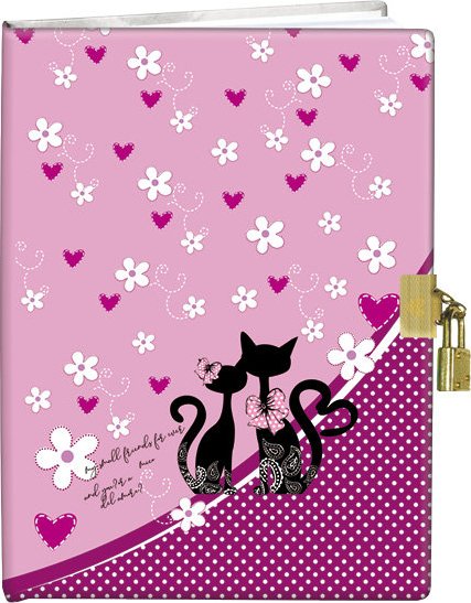 Foto Zápisník Stil Památník 13 x 18 cm se zámkem Cats Love - Zbozi.cz