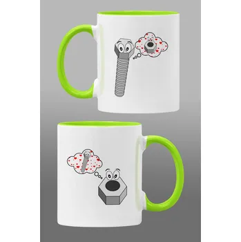 Hrnky pro zamilované Matice a šroub Barva: Zelená