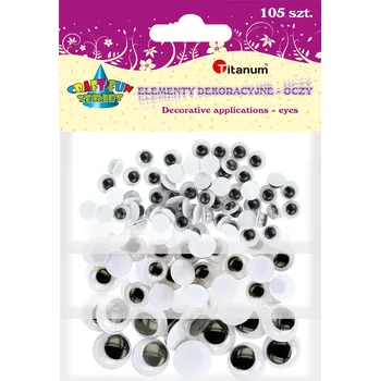 Titanum Oči dekorační, mix velikostí, nelepící, 105ks/bal.
