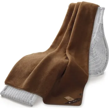 deka Wooline Vlněná deka, tmavě hnědá 140x200 cm, camel