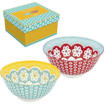 Easy Life, Itálie Easy Life - Keramické misky Daisy v dárkové krabičce 2 ks - 15 cm Barva: jako na obrázku, Velikost: 15x15