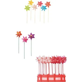 Party dekorace Větrník 9cm + špejle, puntíky