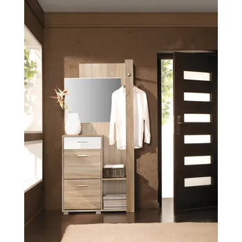 Předsíňová stěna Nábytek PEGAS s.r.o. Předsíňová stěna CLIP, Dub sonoma/Bílá