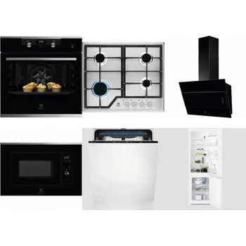Set domácích spotřebičů ELECTROLUX KODEH70X + ELECTROLUX KGS6426SX + ELECTROLUX LFV316K + ELECTROLUX LMS2203EMX + ELECTROLUX EES48200L + ELECTROLUX LNT3LF18S
