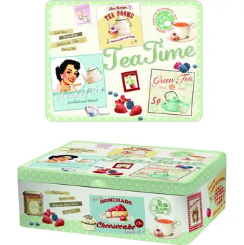 Dóza na potraviny Easy Life, Itálie Easy Life - Plechová dóza na čajové sáčky Teatime - 20,5x16x7 cm Barva: jako na obrázku, Velikost: 20,5x16x7
