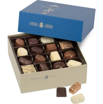 Bonboniéra Leonidas bonboniéra Santiago modrá 40 (belgická čokoláda, tradiční pralinky 40 ks mix, cca 550g)