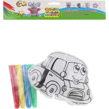 autodráha Vymaluj si své autíčko kreativní vybarvovací set se 4 fixy v sáčku