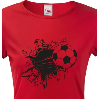 Dámské tričko Dámské tričko Fotbal, Barva Červená, Velikost 3XL, Canvas Dámské tričko s krátkým rukávem Bezvatriko.cz 208229 - DTF/DTG