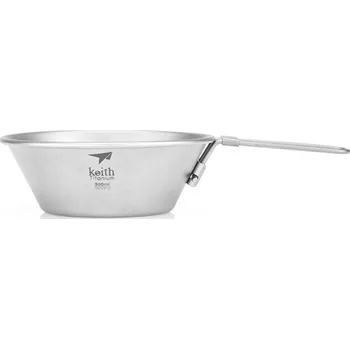 Kempingové nádobí Keith Titanová miska s držákem Bowl with Folding Handle