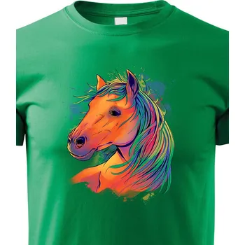 Chlapecké tričko Dětské tričko Barevný kůň, Barva Zelená, Velikost 110 cm/4 roky, Canvas Dětské tričko Bezvatriko.cz 1733