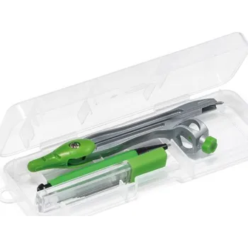 Penál GEOM. Školní sada geometrie v pouzdře z PP - Světle zelená