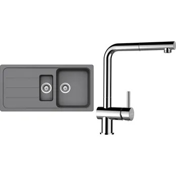 Granitový dřez Set Schock S26-9 (dřez Formhaus D-150L Croma + baterie Epos.120 Chrom)