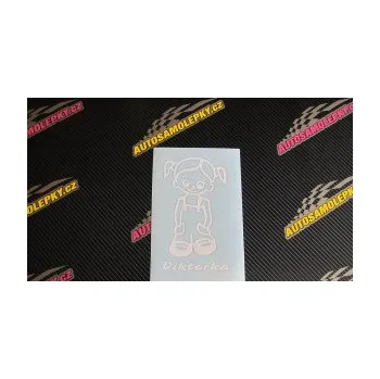 Samolepicí dekorace na vozidlo Dítě v autě 008 levá holka v kapsáčích (10 - červená) SAMOLEPKA NA AUTO, NÁLEPKA, FÓLIE, POLEP, TUNING, VLASTNÍ TEXT, TISK, AUTOSAMOLEPKY.cz, POLEPY, OBRÁZEK, LOGO, 3D STICKERS