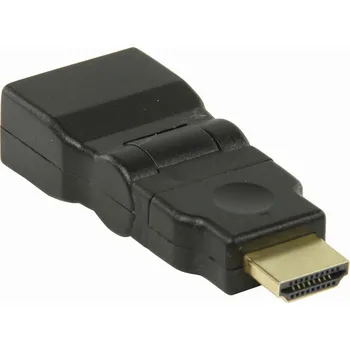 Video kabel Nedis CVGP34905BK adaptér HDMI A zástrčka - HDMI A zásuvka otočná s kloubem