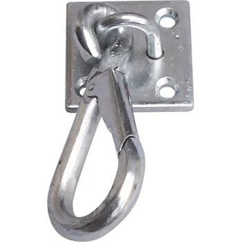 Karabina fixační do boxu zinkovaná s platem na 4 šrouby nebo vruty