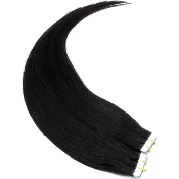Příčesek 50cm Tape hair / pu extension / Tape IN lidské vlasy remy – černá