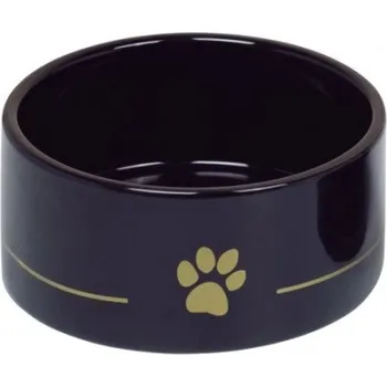 Miska pro psa Nobby keramická miska GOLDEN PAW černá 18,0 x 7,0 cm / 1,10 l NOBBY PP82344