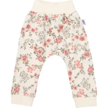 Kojenecké tepláčky New Baby Flowers béžové 80 (9-12m)