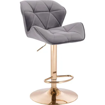 Maskérské křeslo velur Horten na zlatém talíři - šedé