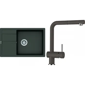 Granitový dřez Set Schock S22-4 (dřez Manhattan D-100LS Asphalt + baterie Epos.120 Asphalt)