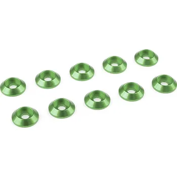 RC náhradní díl Podložka pro půlk. hlavu M3/10mm hliník zelená (10)