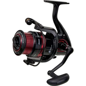 Rybářský naviják Flagman naviják S-River Feeder Reel 5000 (SRSI5000) (Flagman S-River Feeder 5000 je feedrový naviják ve stylovém červeno-černém provedení na lov ryb s těžším nářadím a montážemi jako v tekoucí, tak i na stojaté vodě, kde očekáváte větší exempláře kaprů a 