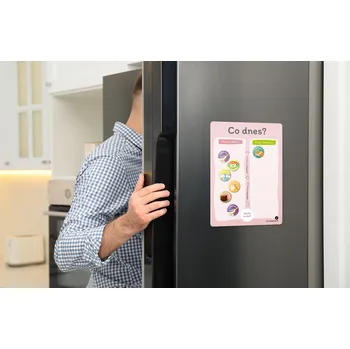 Magnetická kreslící tabulka Magnetický denní plánovač pro děti 21×29 cm - Co dnes? (růžový)