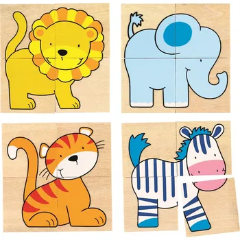 Puzzle GOKI Dřevěné karemo Divoká zvířata 5x4 dílky