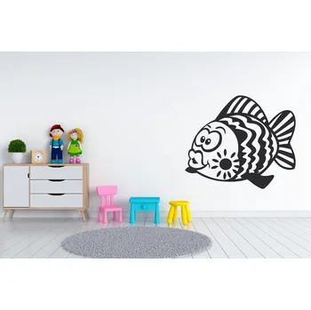 Samolepící dekorace Lepy.cz Samolepka na zeď Ryba Velikost (šířka x výška): 30x25cm, Barevná varianta: Tmavě modrá