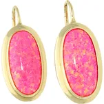 Goldstore Oválné zlaté náušnice růžové opály Váha: 3.47 g
