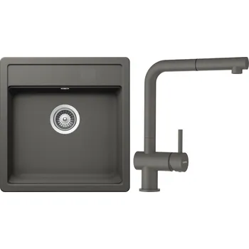 Granitový dřez Set Schock S11-2 (dřez Mono N-100S Silverstone + baterie Epos.120 Silverstone)