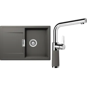 Granitový dřez Set Schock S6-6 (dřez Mono D-100S Silverstone + baterie SC-540 Silverstone)