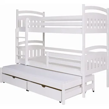 Postel Patrová postel Maja masiv Rozměr postele: 80x200 cm, Odstín postele: ořech